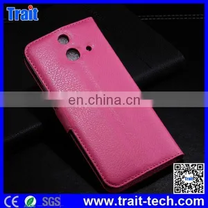 Cheap Wallet Style Magnetic Flip Stand PC PU Leather Case for HTC One (E8) Ace thumbnail-1