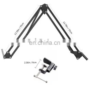 Professional Microphone Stand, Flodable Mic Stand Mic Arm Suspension Boom Scissor Arm Stand for Radio Broadcasting Studio thumbnail-3