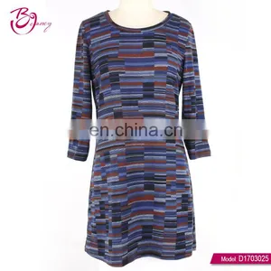 Round Neck Latest Fashion Floral Elegant Dresses For Women thumbnail-1