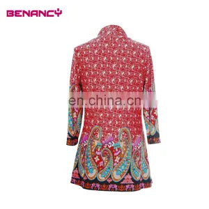2017 Long Sleeve Women Paisley Ethnic Print Floral Print Tunic thumbnail-3