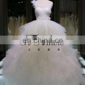 1A873 One Shoulder Ruche Sleeveless Ball Gown Evening Dress New Design 2016 thumbnail-1