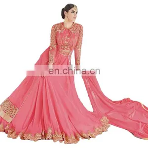 2017 Occasion Wear Net Anarkali Style Lehenga Choli Suits Dress Material thumbnail-2