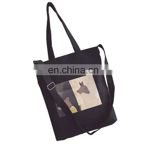 Eco Friendly Reusable Cotton Tote Bag Custom Logo Printed Tote Fabric Shopping Bag for Women thumbnail-3