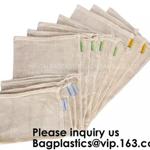 Organic Pure Cotton String Net Tote Shopping Bag With Long Handle Durable Washable Logo Customize Shopping Handbag Large thumbnail-2