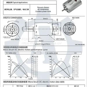 RS-540 35.8 mm Diameter Micro Brush dc Electric Motor thumbnail-2
