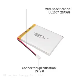 3.7V 2500mAh UFX 575080 Low Temperature Lithium Ion Rechargeable Battery Wholesale thumbnail-3