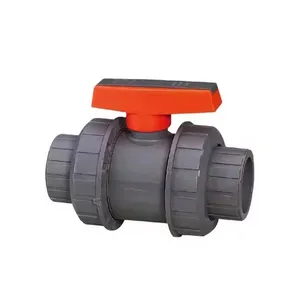 Manual Plastic UPVC PVC Double Threaded True Union Water Valve Ball Valve thumbnail-1