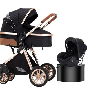 High Quality 3-in-1 Travel System Baby Stroller Two-way Push Chair With Carrycot For Sitting And Lying - Buy Luxury Removable Carry Cot Pram Oxford thumbnail-5