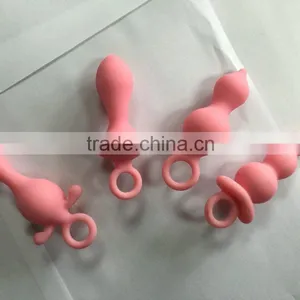 2016 Pink Color Adult Sexy Toys Triple Anal Training Butt Plugs Kit for Couple thumbnail-3