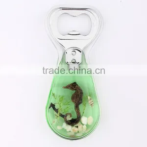 Resin Promotional Beer Bottle Opener With PVC Seahorse thumbnail-2