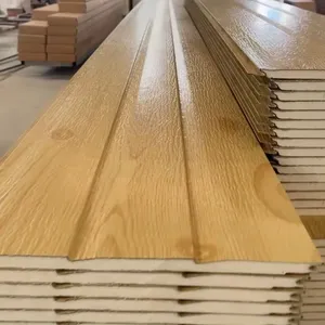 1-Year Warranty Metal Sandwich Exterior Wall Panel, 50mm PU Core, 0.5mm Steel, Mill Test Report Provided thumbnail-2
