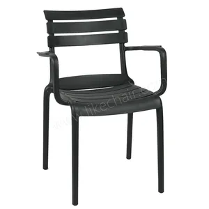Plastic Cafe Chairs Stackable Modern Slat Back Design Tilting Feature Stable Commercial Furniture Indoor/Outdoor Use thumbnail-2