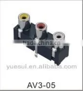 3 Holes 12V Horizontal 3pin AV Connector thumbnail-1