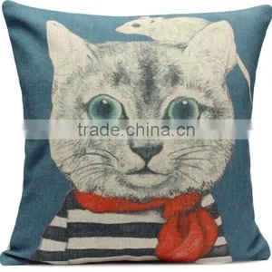 2015 Hot Sale Cat Printing Cushion,lovely Cat Art Style Pillow,couple Pillow thumbnail-4