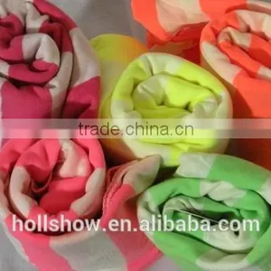 Wholesale Neon Striped Women Loop Infinity Circle Scarf thumbnail-3