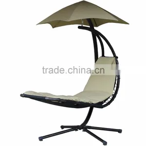 Colorful Outdoor Leisure Patio Arc Stand And Canopy Adult Hanging Single Seat Chair Swing thumbnail-3