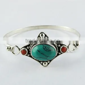 Coral_Turquoise 925 Sterling Silver Bracelet thumbnail-1
