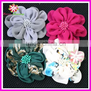 Layers Silk Flower, Silk Fabric Flower for Hair, Silk Flowers for Clothes thumbnail-1
