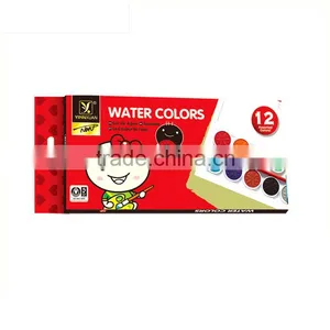 12 Colors Round Dry Water Color Paint Set thumbnail-5