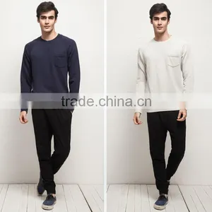 Customised 180gsm 100% Cotton O-neck Long Sleeves T Shirt For Men Quality Choice thumbnail-1