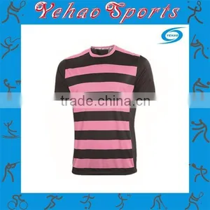 Two Colors Striped Practice Soccer Jersey With Sublimation Made thumbnail-2