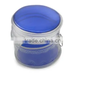 Stand up PVC Cosmetic Bag Zipper Top Cylinder Shape Bag thumbnail-6
