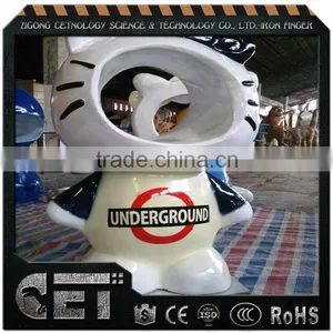 Christmas Fiberglass Statues Doraemon Statues Cute Cartoon Character Statue thumbnail-4