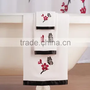 100% Cotton Asian Cherry Blossom 3-Pc Bathroom Towel Set Quality Choice thumbnail-1