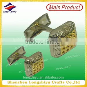 Two-tone Plating Stainless Steel Cufflink Blanks Vaccum Plating Cufflinks thumbnail-1