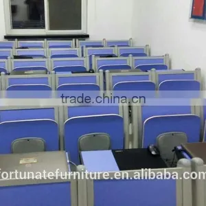 Blue Bent Plywood Seat and Back Lecture Hall Folding Chair thumbnail-2