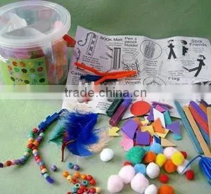 Mega Craft Kit in Plastic Bucket /craft Box/foam, Pompom,chenille, Feather, Etc. thumbnail-1