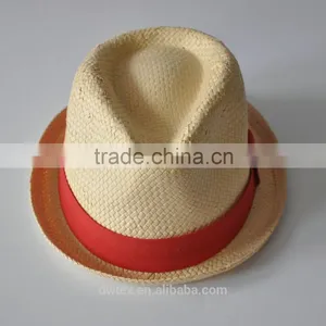 High Quality Red Band 100% Paper Straw Forage Hat thumbnail-1