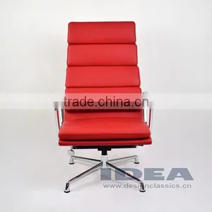 Replica Charles Management Soft Pad Lounge Chair - Red Genuine Leather thumbnail-2