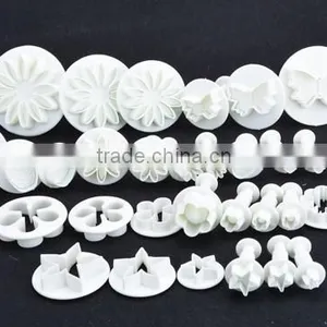 46 PCs Set Fondant Cake Cutter Ejector Stamp + Modeling + Smoother + Border Decoration Fondant Marzipan Plunger Cutter SV009933 thumbnail-3