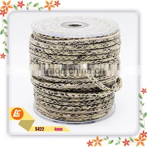 2016 Luxury Gray Natural Stitching Python Leather Cord 6mm thumbnail-2