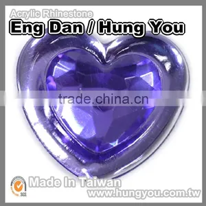 Best Offer Heart Shaped 18mm Acrylic Rhinestone thumbnail-1