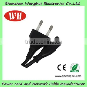 German Type Rubber Two Round Pin Power Cord for Monitor thumbnail-2