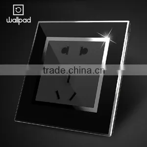 China Supplier OEM Wallpad Black Waterproof Acrylic Glass 110~250V Electrical 5 Pin Triple Austrilia Power Wall Socket 220V thumbnail-2