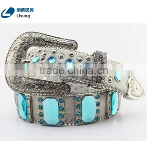 Cowboy Crystal Full Grain Horse Hide Leather Belt With Hair thumbnail-4
