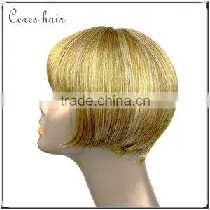 High Temperature Synthetic Bob Wig Blond Color Top Quality Fashion Style Full Lace Wig thumbnail-4