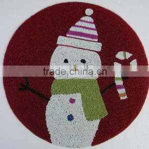 Np501 Beaded Embroided Indian Placemat Iceman Placemat thumbnail-1