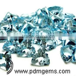 Sky Blue Topaz Semi Precious Gemstone Trillion Cut Faceted Lot For White Gold Ring From Jaipur thumbnail-1