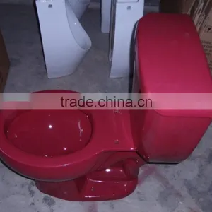 Porcelain Light Sky Blue Two Piece Toilet in China thumbnail-4