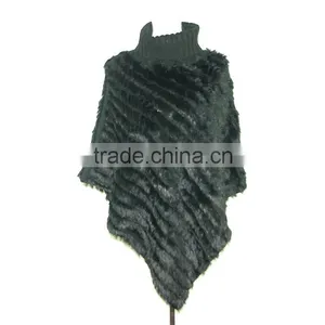 Rabbit Fur Cape Knitted Triangle Fur Cape,KZ14087 thumbnail-5