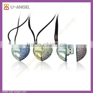 The Crystal Heart Shape Usb Flash Drive Wedding Gift Luxury Diamond Anniversary Gift Wedding USB 1GB-64GB thumbnail-1