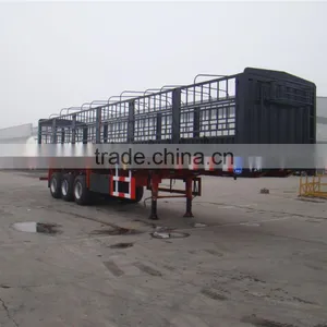 60T 3 Axle Animals Transport Semi Trailer /truck Stake Semi Trailer thumbnail-4
