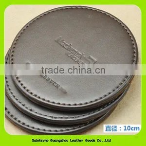 China Wholesale Faux Leather Round Custom Cup Mat Cheap Coaster 16027 thumbnail-3