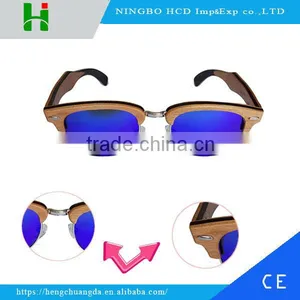 2016 New Design Duwood Blue Sunglasses Half Frame Wood Sunglasses thumbnail-1