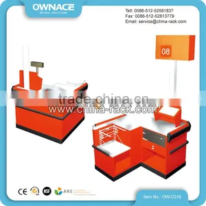 Modern Shop Checkout Counter Table Desk Design for Supermarket thumbnail-2