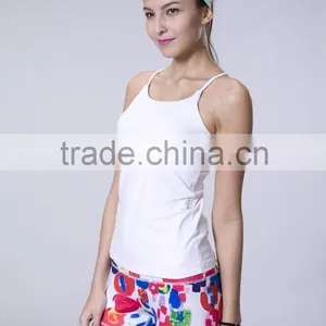 Women Sports Sleeveless Shirt Stringer Tank Top With Custom Private Label thumbnail-4